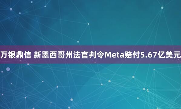 万银鼎信 新墨西哥州法官判令Meta赔付5.67亿美元